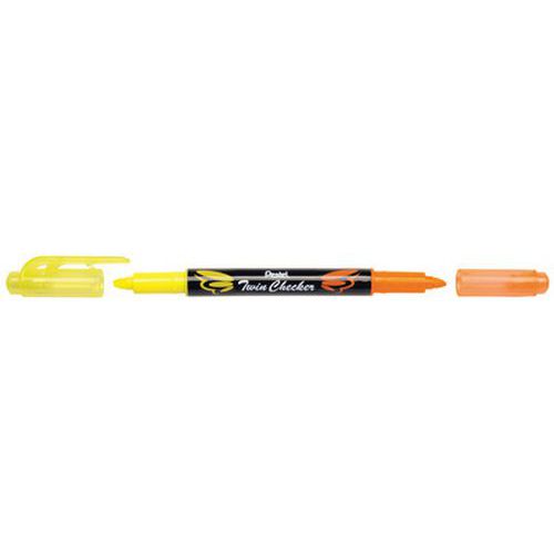 Surligneur twin Checker 2 Pointes Jaune / Orange