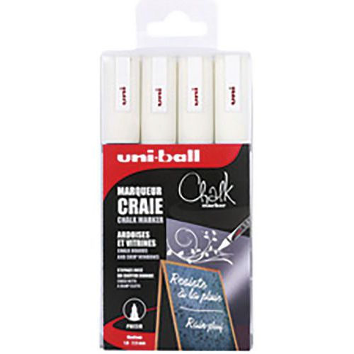 Marqueur Craie Chalk Pwe-5m Étui De 4 Blanc
