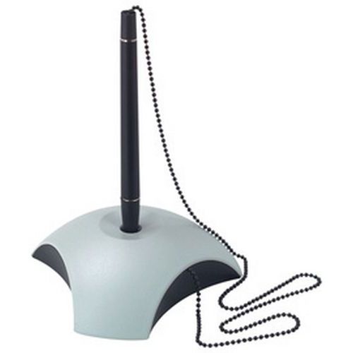 Stylo-bille Sur Socle Delta Plastique Gris Clair/noir