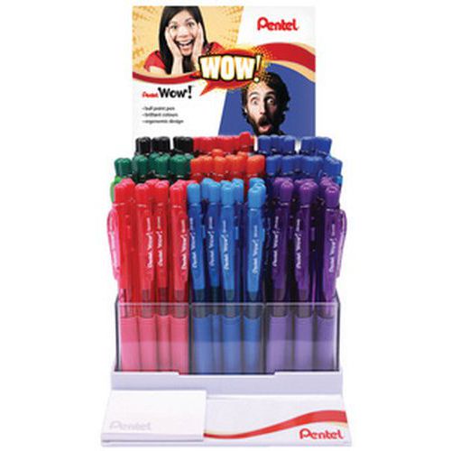 Stylo à Bille Rétractable Wow Bk440 Présentoir De 108 Pces