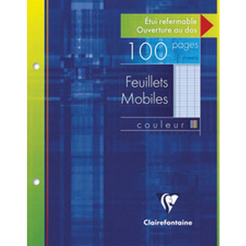 Feuillets Mobiles 170 X 220 Mm Seyès Bleu (100 Pages)