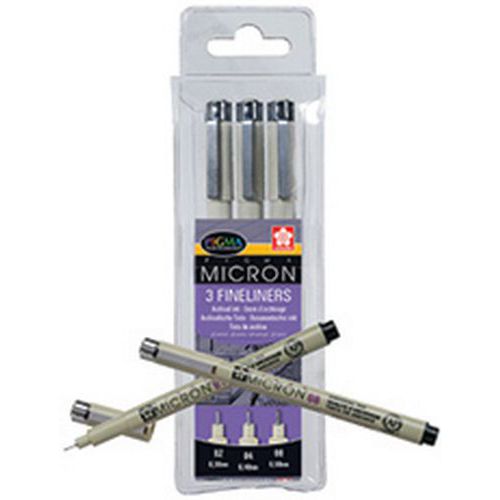 Feutre Pigma Micron Ã‰tui De 3 Noir