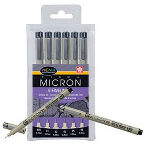Feutre Pigma Micron Ã‰tui De 6 Noir