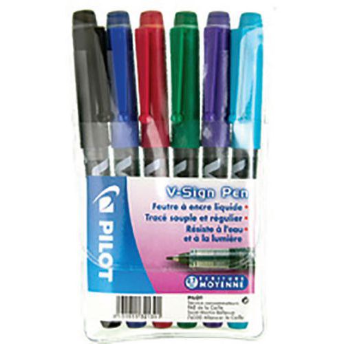 Stylo Feutre V Sign Pen Ã‰tui De 6 Pièces