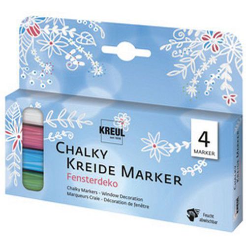 Marqueur Craie Chalky Medium Kit De 4 Décoration Fenêtre