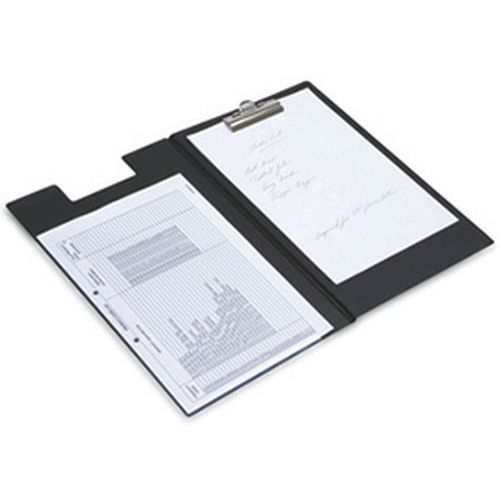 Pochette porte-bloc A4 PVC grainé noir - Format 210 x 297 mm - Durable et pratique