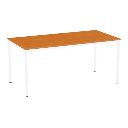 Table à manger Versys - Merisier & Blanc RAL 9003 - 160x80x74.3cm - Design Moderne & Robuste