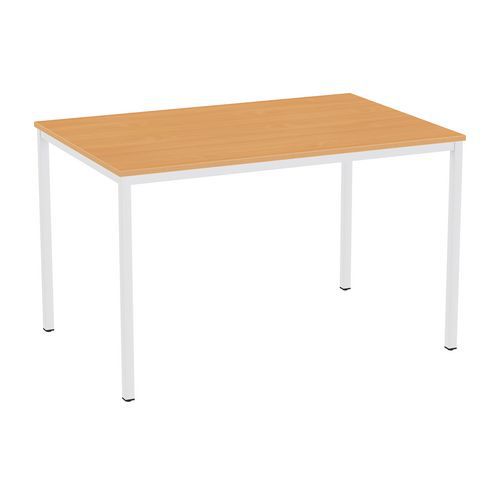 Table à manger Versys - Hêtre et Gris Clair - 120x80x74,3 cm - Design Moderne et Robuste