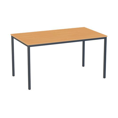 Table à manger Versys - Plateau Hêtre, Base Anthracite RAL 7016 - 140x80x74.3 cm - Design Moderne et Robuste