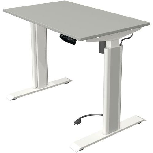 Kerkmann - Bureau réglable Move 1 advance - Blanc/Gris clair - 100x60 cm - Hauteur réglable 74-123 cm