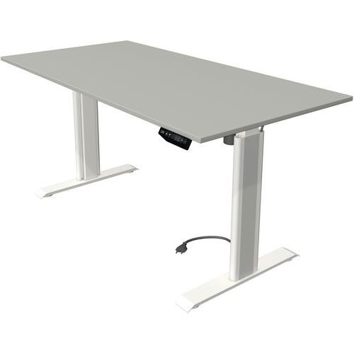 Kerkmann - Bureau réglable Move 1 advance - Blanc/Gris clair 160x80 cm - Hauteur réglable 74-123 cm - Électrique