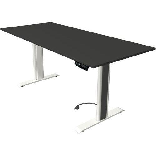 Kerkmann - Bureau réglable Move 1 advance - 180x80 cm - Anthracite/Blanc - Hauteur réglable - Électrique