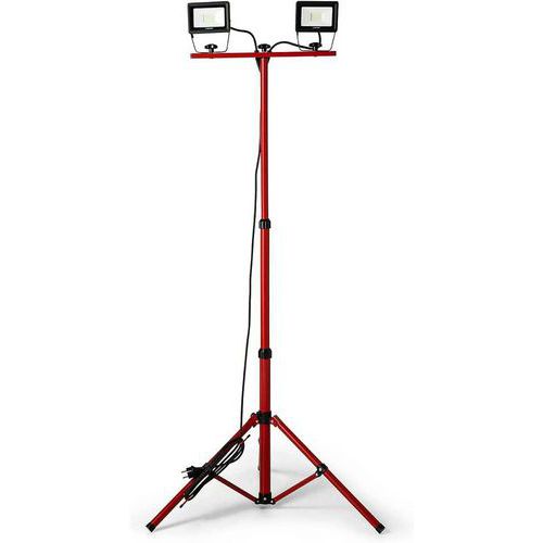 Velamp - Projecteur LED 40W avec trépied - 3200lm - IP65 - Rouge - Aluminium - 6500K