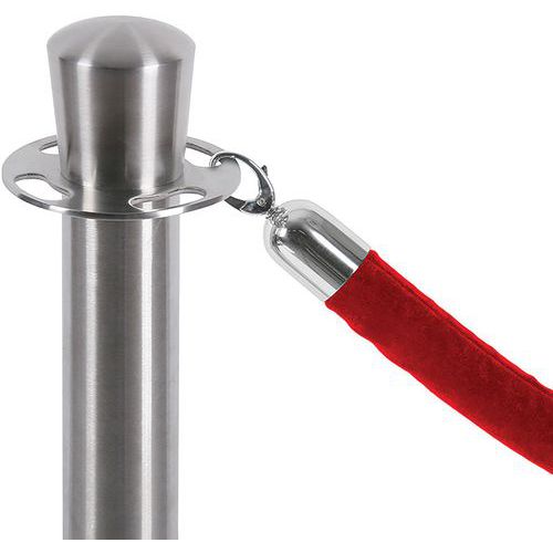Corde 15 M Velours Rouge Crochets Chromés - Jansen Display