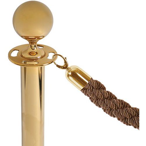 Corde 2m Polyester Bronze Crochets Dorés - Jansen Display