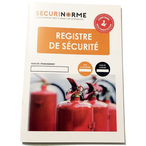 Registre de sécurité Blanc - Protection incendie - Garantie 2 ans