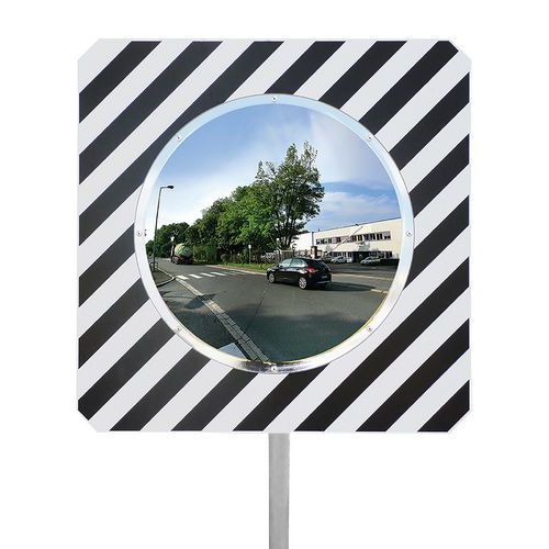 Miroir De Sécurité Convexe En Acrylique - 23x18 Cm, Angle 90°, Pour Angles Morts D'allée Ou De Parking