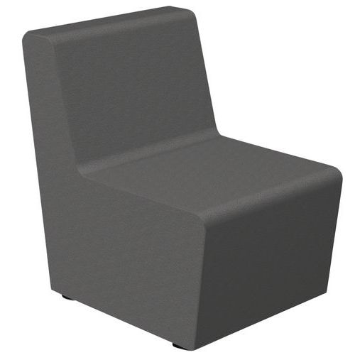 Sokoa - Chauffeuse 1 place Maldiv enduit PVC Gris souris - Espace détente - Éco-responsable