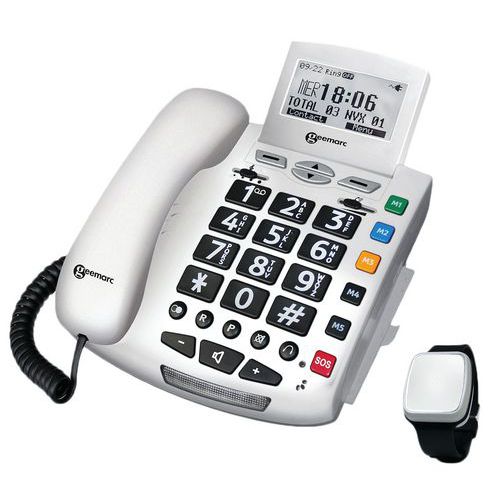 Téléphone Filaire Avec Bracelet Détection De Chute
