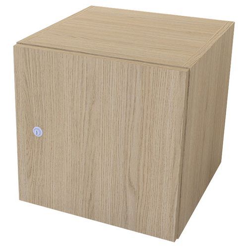 Enond Mobilier - Casier Vitrol 40x40 cm Chêne Vicenza - 1 Porte Serrure Battante - Finition Mélaminée - Garantie 10 ans