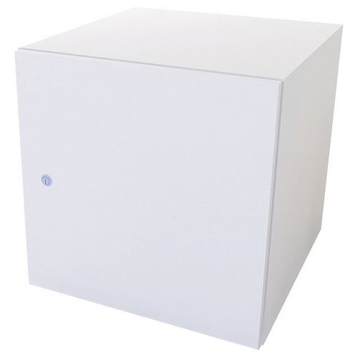 Enond Mobilier - Casier Vitrol 50x50 cm Blanc Kaolin - 1 Porte Serrure Battante - Finition Mélaminée - Rangement Bureau