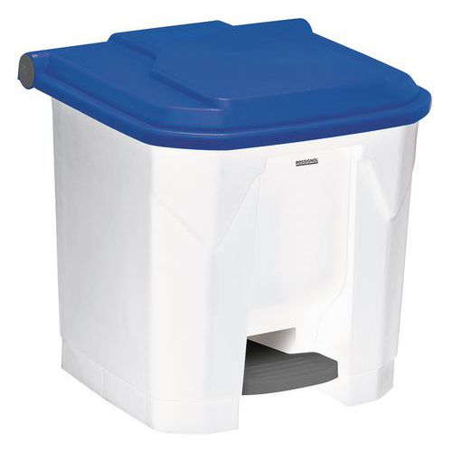 Poubelle à Pédale 30l Utilo Blanc / Bleu