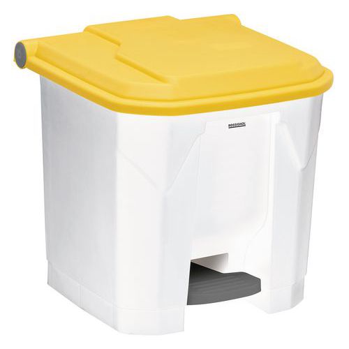 Poubelle à Pédale 30l Utilo Blanc / Jaune