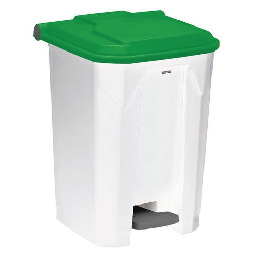 Poubelle à Pédale 50l Utilo Blanc / Vert