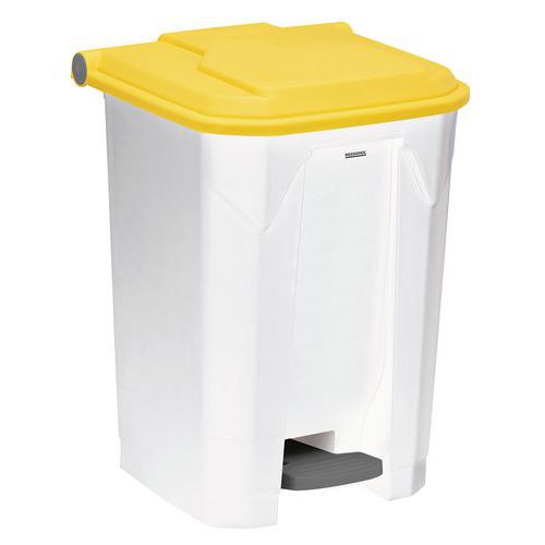 Poubelle à Pédale 50l Utilo Blanc / Jaune