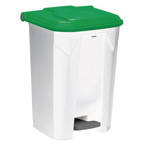 Poubelle à Pédale 80l Utilo Blanc / Vert
