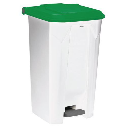 Poubelle à Pédale 100l Utilo Blanc / Vert