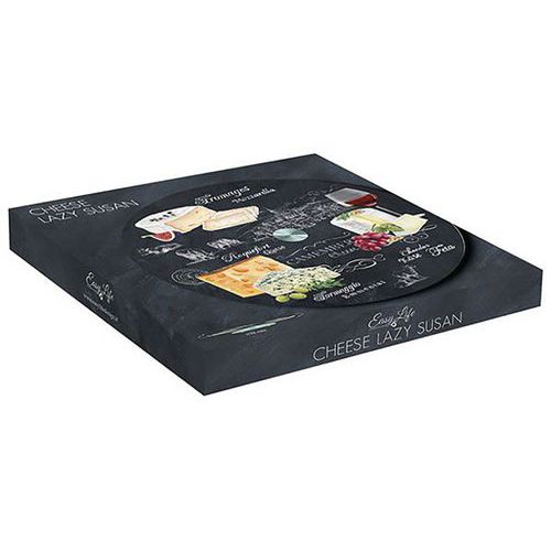 Plateau tournant en bambou - 35 cm - Plateau tournant en bois - Plateau de fromages