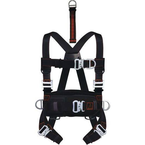 Delta Plus - Harnais antichute avec ceinture - Noir - Tailles S M L - 5 points d'accrochage - Polyester
