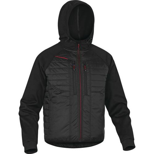 Veste De Travail Bi-matière Polyamide Matelassé Noir-rouge Xxl