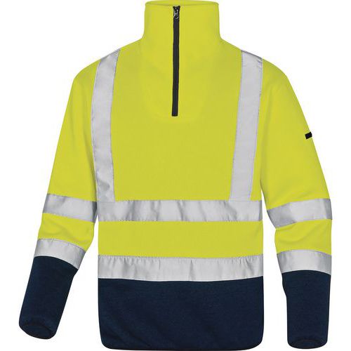 Pull Polaire Haute Visibilité Jaune Fluo-bleu Marine S