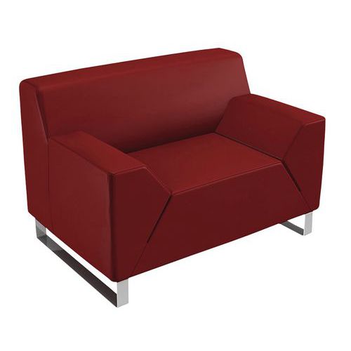 Fauteuil Asso 1 Place Piètement Chrome Enduit Pvc Bordeaux