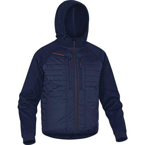 Veste De Travail Bi-matière Polyamide Matelassée Bleu Marine-orange L