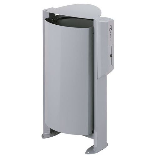 Poubelle D'extérieur Arkea Sur Pied 100l Distri.200 Sacs Canin Gris 9006