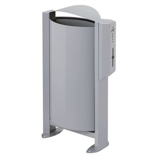 Poubelle D'extérieur Arkea Sur Pied 60l Distri.200 Sacs Canin Gris 9006