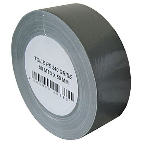 Adhésif Toilé PE Gris 48mm x 50m - Masquage Performant Courte Durée