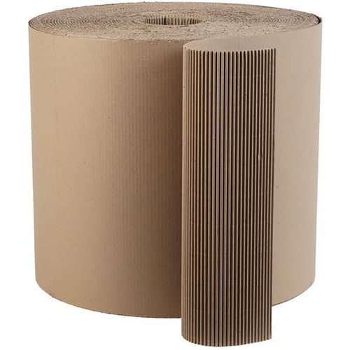 Carton ondulé - Rouleau de protection antichoc - 600 mm x 80 m - Beige 270 g/m² - Calage et emballage sécurisé