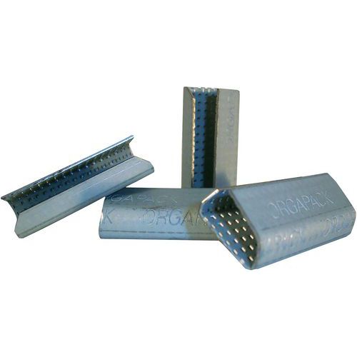 BBA Emballages - Chapes Émerisées pour Feuillard Polyester - 16 mm - Lot de 1000 - Acier Résistant