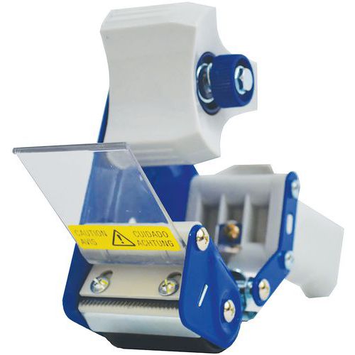 Dévidoir d'adhésif de sécurité 50 mm - Bleu/Blanc - Ergonomique - Pour rouleau 100m