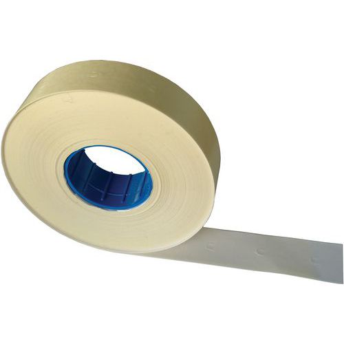 BBA Emballages - Étiquettes sinusoïdales 26 x 12 mm Blanc - Rouleau de 1500 - Pour pince 50290002