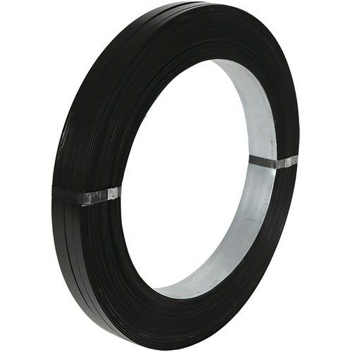 BBA Emballages - Feuillard Acier Laqué Noir OW 15,5 x 0,5 mm - 770m - Haute Résistance