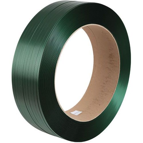 BBA Emballages - Feuillard PET Vert 11mm x 3000m - Polyester Haute Résistance 220kg - Mandrin 406mm