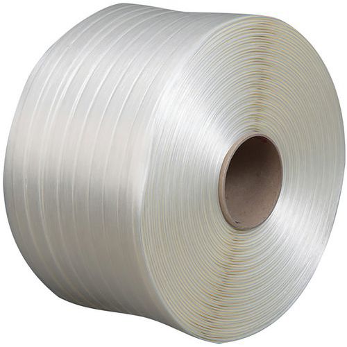 BBA Emballages - Feuillard textile fil à fil 9 mm 1500 m Polyester - Résistance 280 kg - Cerclage industriel