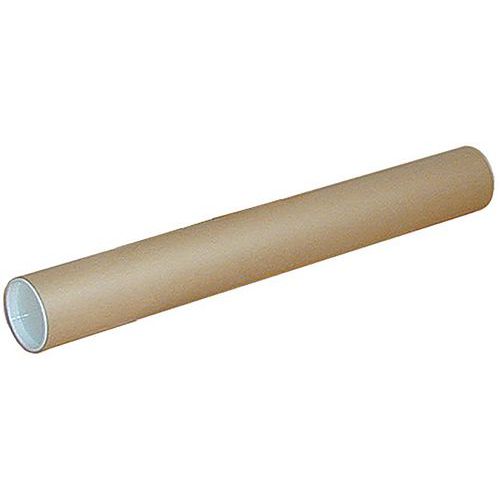 Naga - Tube carton D60/64 L640mm avec embouts - Beige - 2mm épaisseur - Protection et transport sécurisés