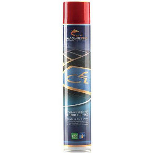 Peinture de traçage au sol aérosol rouge 750 ml - Marquage durable et visible - Idéal pour parkings et zones de circulation