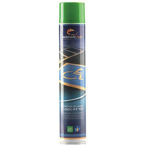 Peinture de traçage au sol aérosol vert 750 ml - Marquage durable et visible - Idéal pour parkings et terrains